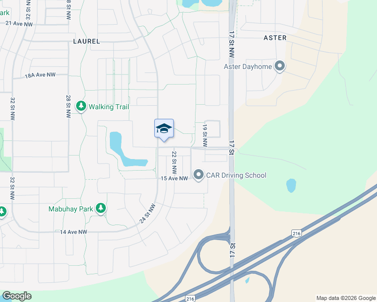 map of restaurants, bars, coffee shops, grocery stores, and more near 2103 16 Avenue Northwest in Edmonton