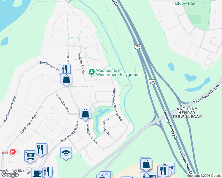 map of restaurants, bars, coffee shops, grocery stores, and more near 4306 Whitelaw Way Northwest in Edmonton