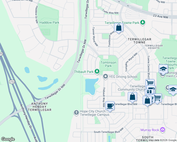 map of restaurants, bars, coffee shops, grocery stores, and more near in Edmonton