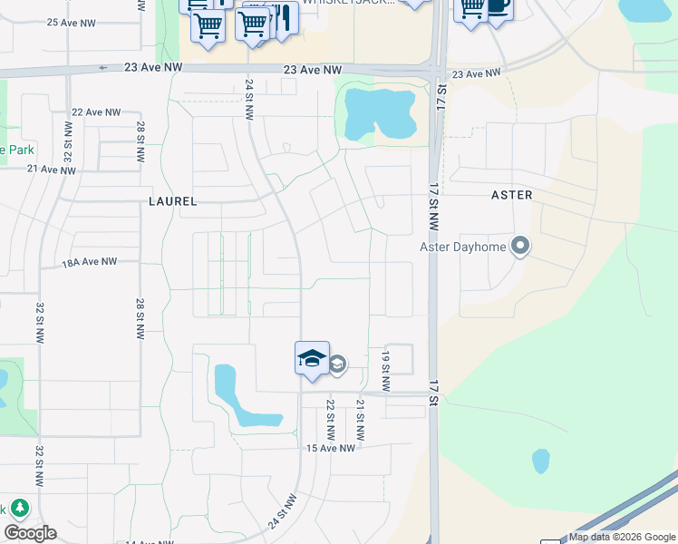 map of restaurants, bars, coffee shops, grocery stores, and more near in Edmonton