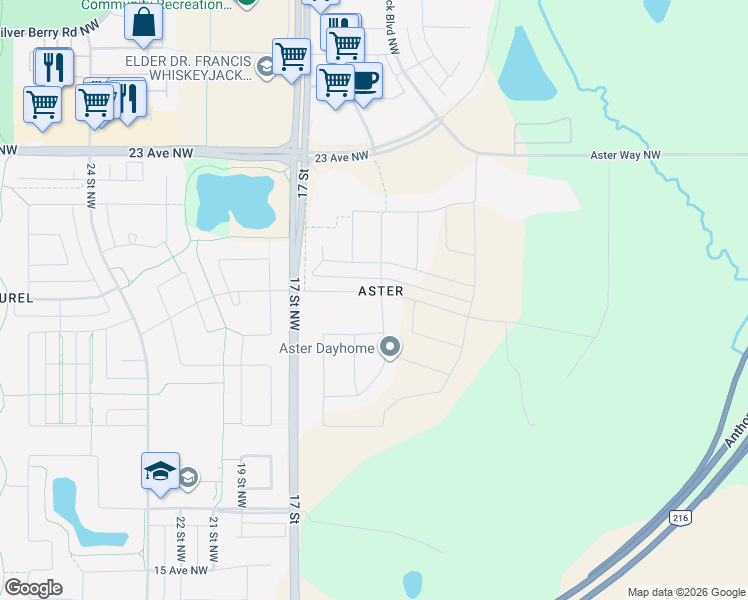 map of restaurants, bars, coffee shops, grocery stores, and more near 1303 23 Avenue Northwest in Edmonton