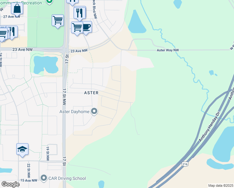 map of restaurants, bars, coffee shops, grocery stores, and more near 555 23 Avenue Northwest in Edmonton