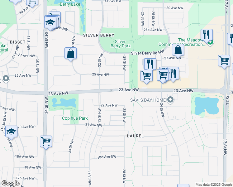 map of restaurants, bars, coffee shops, grocery stores, and more near 2808 22 Avenue Northwest in Edmonton