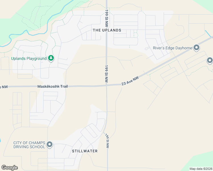 map of restaurants, bars, coffee shops, grocery stores, and more near 19860 23 Avenue Northwest in Edmonton