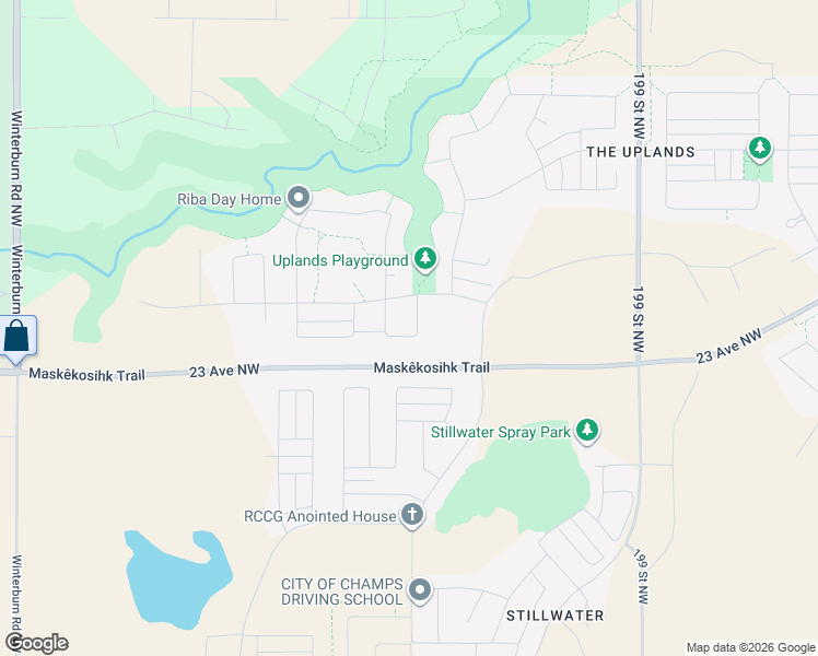 map of restaurants, bars, coffee shops, grocery stores, and more near 19904-21460 23 Avenue Northwest in Edmonton
