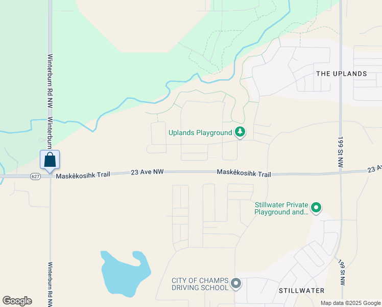 map of restaurants, bars, coffee shops, grocery stores, and more near 20574 23 Avenue Northwest in Edmonton