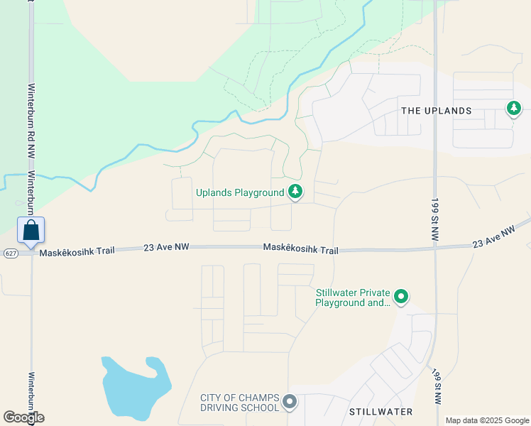 map of restaurants, bars, coffee shops, grocery stores, and more near 20574 23 Avenue Northwest in Edmonton