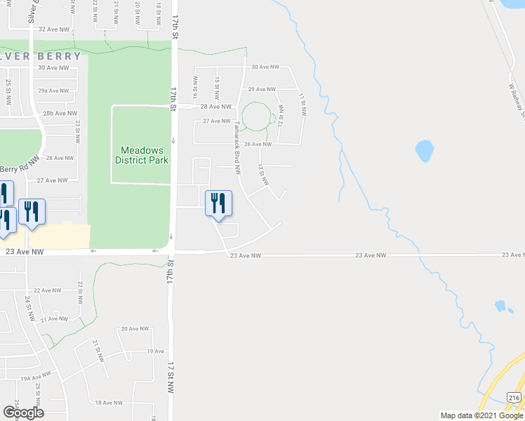 map of restaurants, bars, coffee shops, grocery stores, and more near 1517 Tamarack Boulevard Northwest in Edmonton