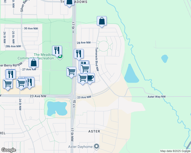 map of restaurants, bars, coffee shops, grocery stores, and more near 1524 23 Avenue Northwest in Edmonton