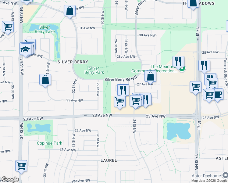 map of restaurants, bars, coffee shops, grocery stores, and more near in Edmonton