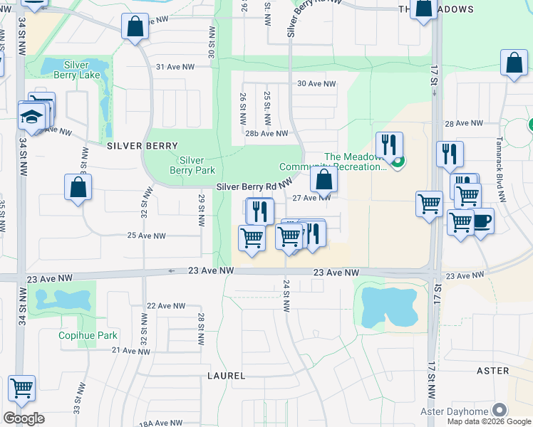 map of restaurants, bars, coffee shops, grocery stores, and more near in Edmonton