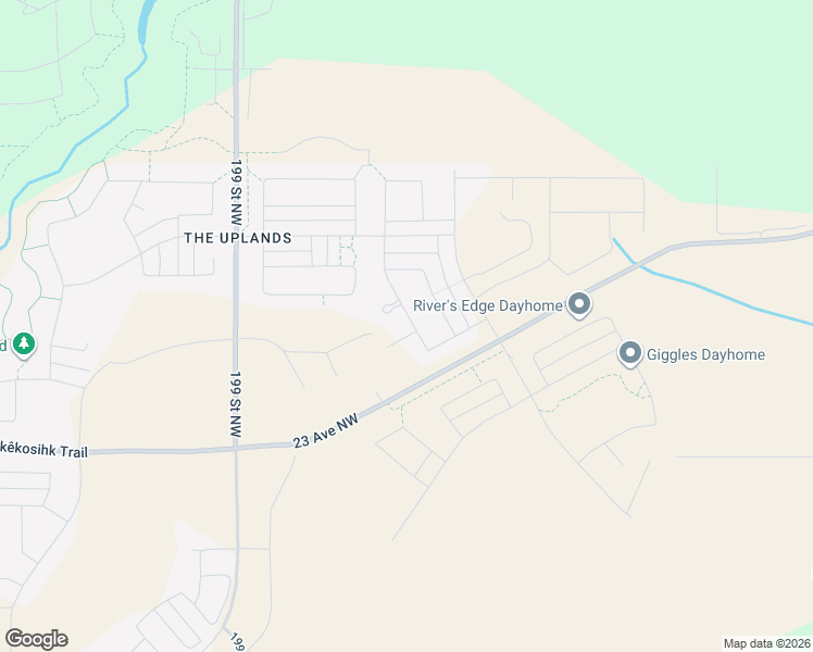 map of restaurants, bars, coffee shops, grocery stores, and more near 2303 199 Street Northwest in Edmonton
