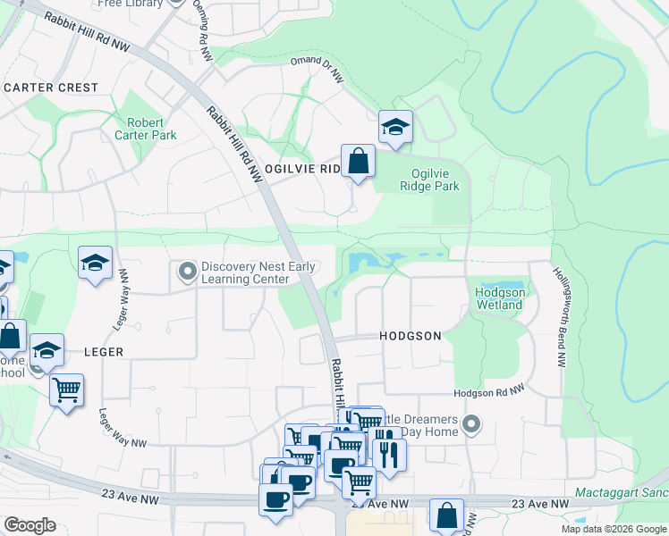 map of restaurants, bars, coffee shops, grocery stores, and more near in Edmonton