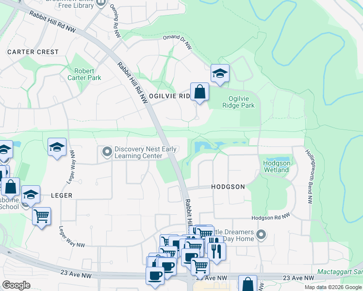 map of restaurants, bars, coffee shops, grocery stores, and more near in Edmonton