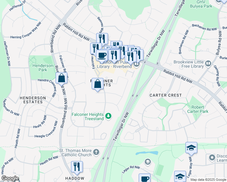 map of restaurants, bars, coffee shops, grocery stores, and more near 208 Ferguson Place Northwest in Edmonton