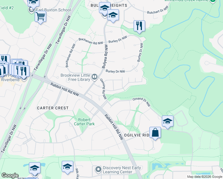map of restaurants, bars, coffee shops, grocery stores, and more near 129 Oeming Road Northwest in Edmonton