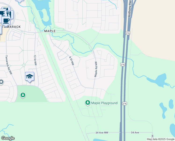 map of restaurants, bars, coffee shops, grocery stores, and more near 3627 6 Street Northwest in Edmonton