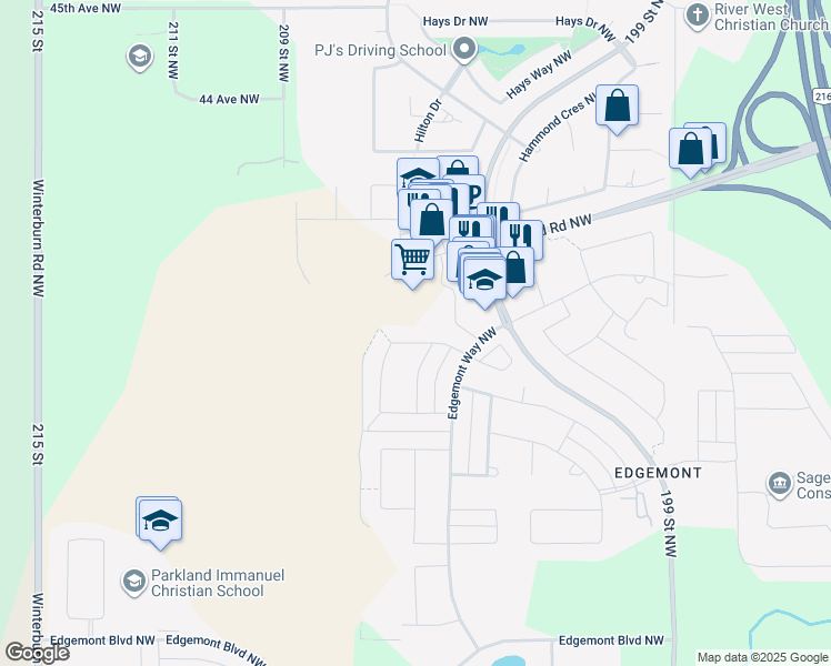 map of restaurants, bars, coffee shops, grocery stores, and more near 8532 Ellis Link in Edmonton