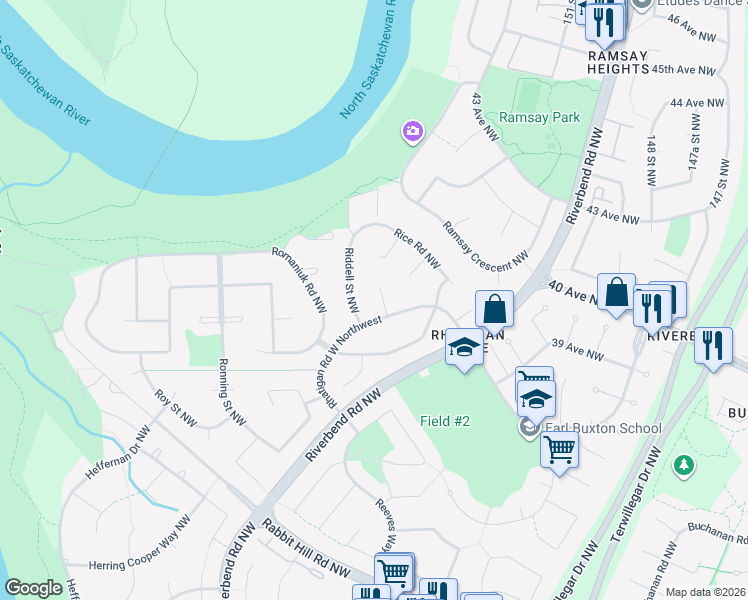 map of restaurants, bars, coffee shops, grocery stores, and more near 255 Rhatigan Road West Northwest in Edmonton