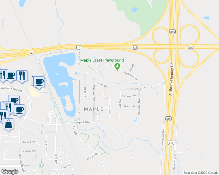 map of restaurants, bars, coffee shops, grocery stores, and more near 452 42 Avenue Northwest in Edmonton