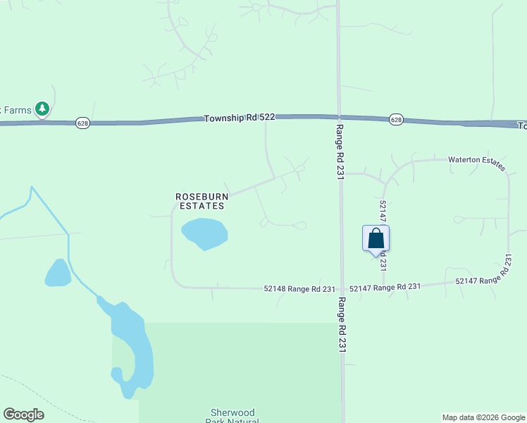 map of restaurants, bars, coffee shops, grocery stores, and more near 52148 Range Road 231 in Sherwood Park