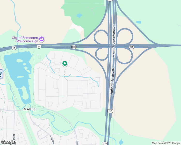 map of restaurants, bars, coffee shops, grocery stores, and more near 2701 Maple Way Northwest in Edmonton