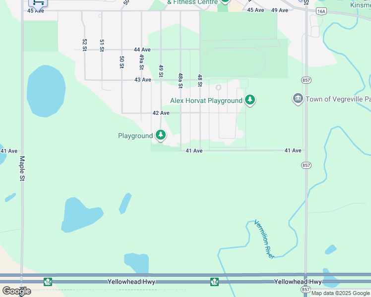 map of restaurants, bars, coffee shops, grocery stores, and more near 4114 48 Street in Vegreville