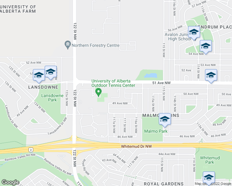 map of restaurants, bars, coffee shops, grocery stores, and more near 11703 51 Avenue Northwest in Edmonton
