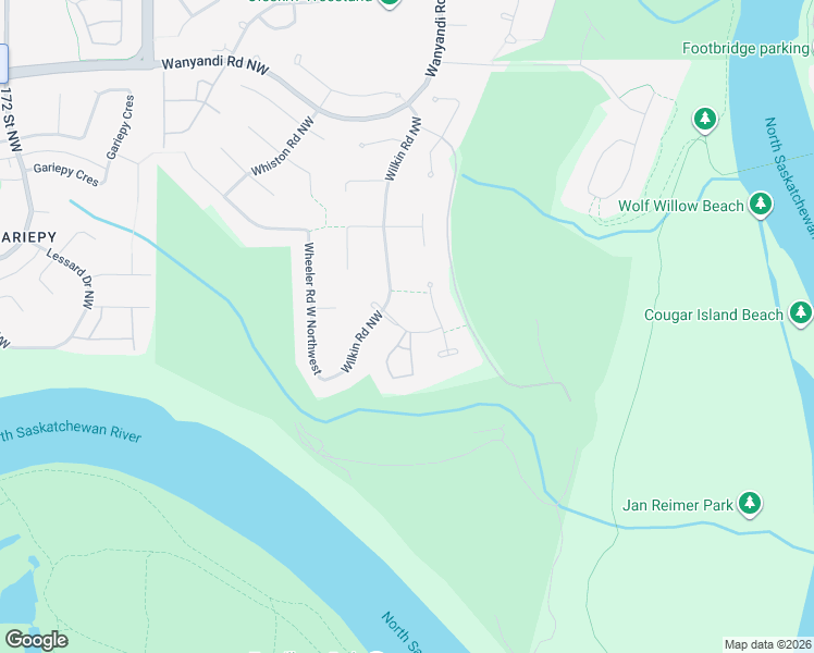 map of restaurants, bars, coffee shops, grocery stores, and more near 271 Wilson Lane Northwest in Edmonton