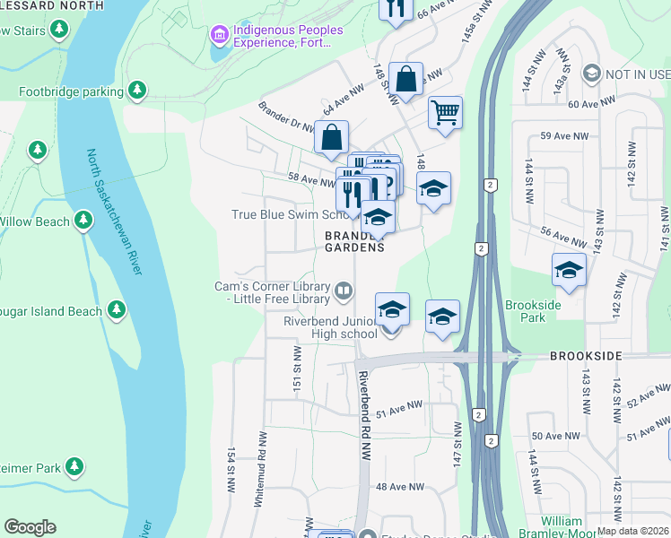 map of restaurants, bars, coffee shops, grocery stores, and more near in Edmonton