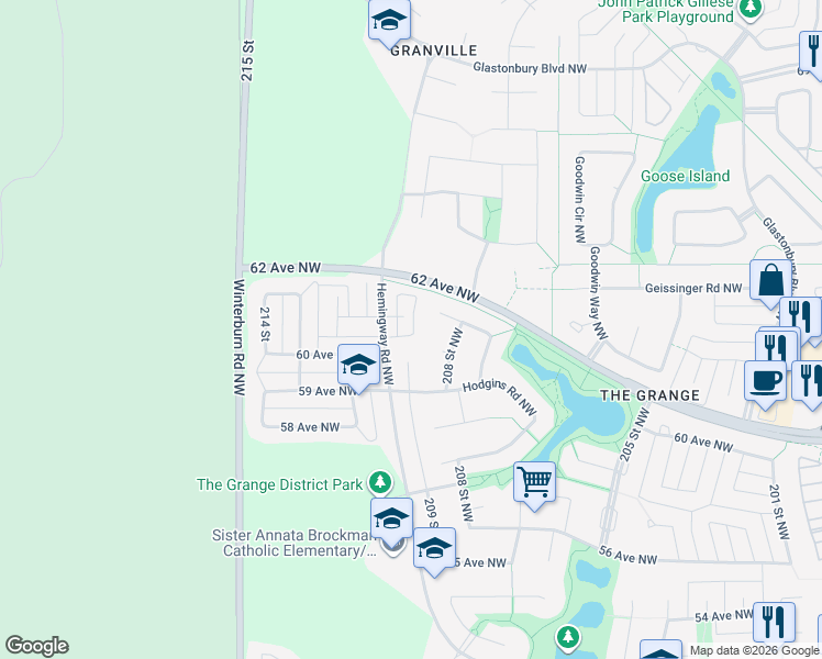 map of restaurants, bars, coffee shops, grocery stores, and more near in Edmonton