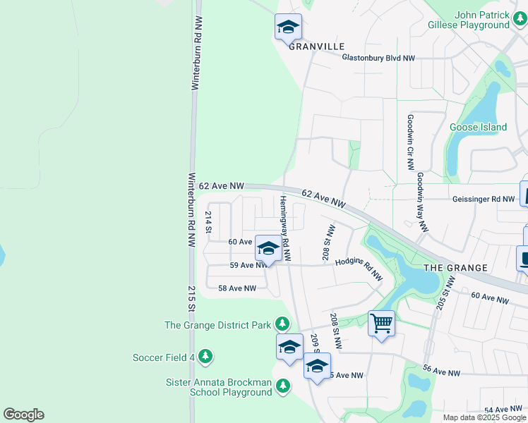 map of restaurants, bars, coffee shops, grocery stores, and more near 9447 212 Street Northwest in Edmonton