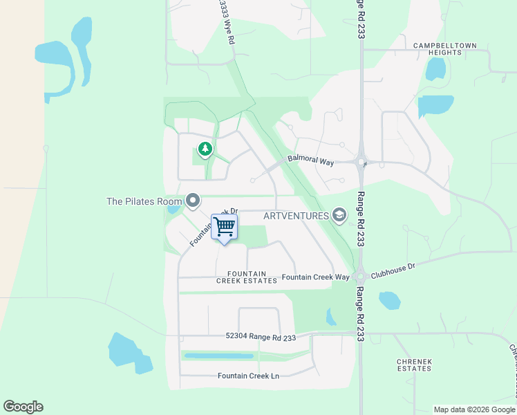 map of restaurants, bars, coffee shops, grocery stores, and more near 40 Fountain Creek Drive in Sherwood Park