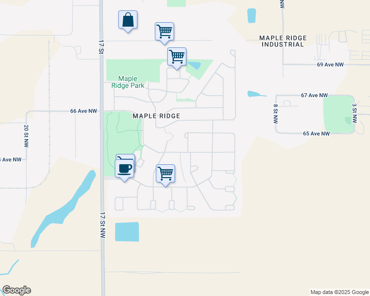 map of restaurants, bars, coffee shops, grocery stores, and more near 28 The Parkway Northwest in Edmonton