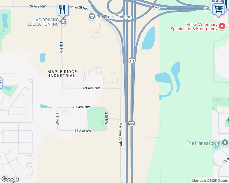 map of restaurants, bars, coffee shops, grocery stores, and more near 105 69 Avenue Northwest in Edmonton