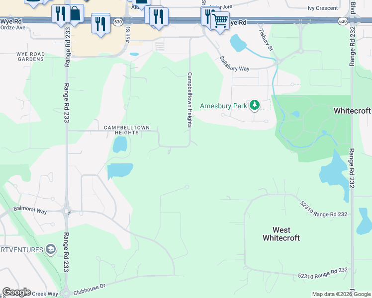 map of restaurants, bars, coffee shops, grocery stores, and more near 61 52349 Range Road 233 in Division No. 11