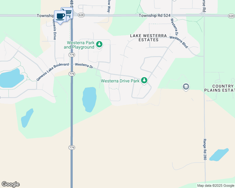 map of restaurants, bars, coffee shops, grocery stores, and more near 1522 Westerra Bend in Stony Plain