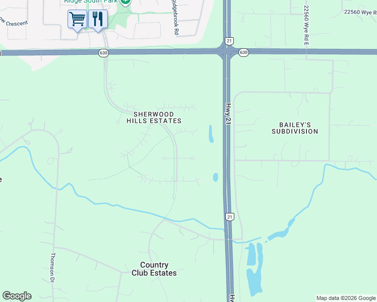 map of restaurants, bars, coffee shops, grocery stores, and more near Sherwood Hills Estates in Sherwood Park