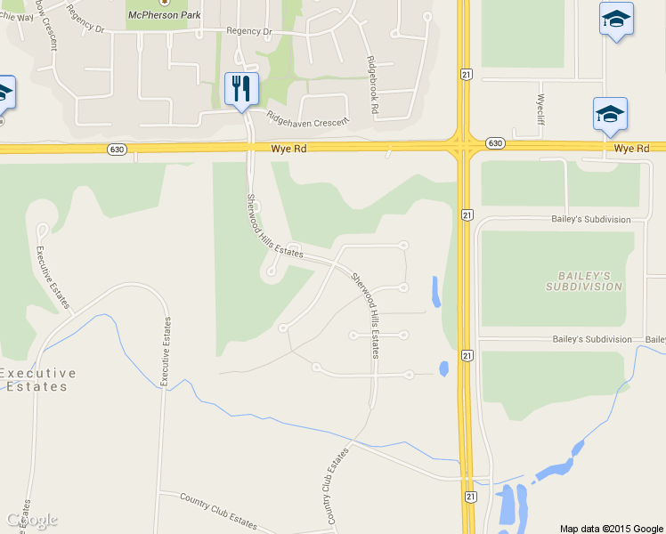 map of restaurants, bars, coffee shops, grocery stores, and more near Sherwood Hills Estates in Sherwood Park