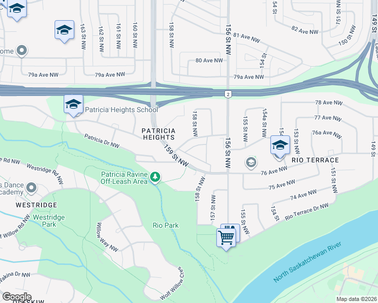 map of restaurants, bars, coffee shops, grocery stores, and more near in Edmonton