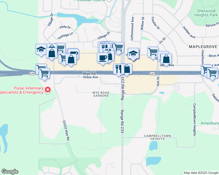 map of restaurants, bars, coffee shops, grocery stores, and more near 193 Ordze Avenue in Sherwood Park