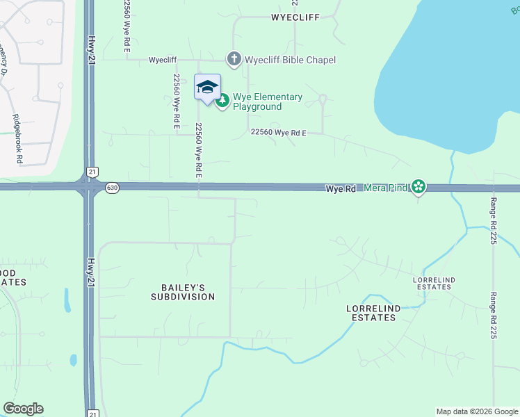 map of restaurants, bars, coffee shops, grocery stores, and more near 22559 Wye Road in Sherwood Park