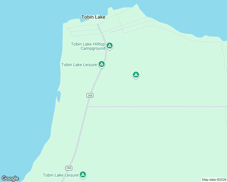 map of restaurants, bars, coffee shops, grocery stores, and more near Saskatchewan 255 in Tobin Lake