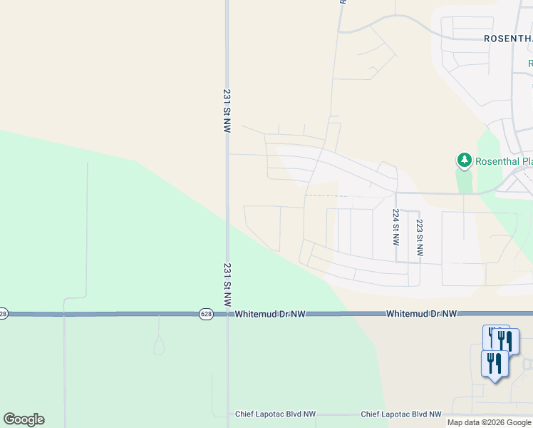 map of restaurants, bars, coffee shops, grocery stores, and more near 7903-10059 231 Street in Acheson