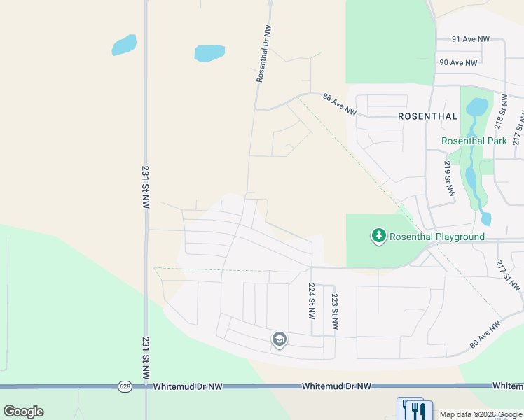 map of restaurants, bars, coffee shops, grocery stores, and more near 8155 226 Street Northwest in Edmonton
