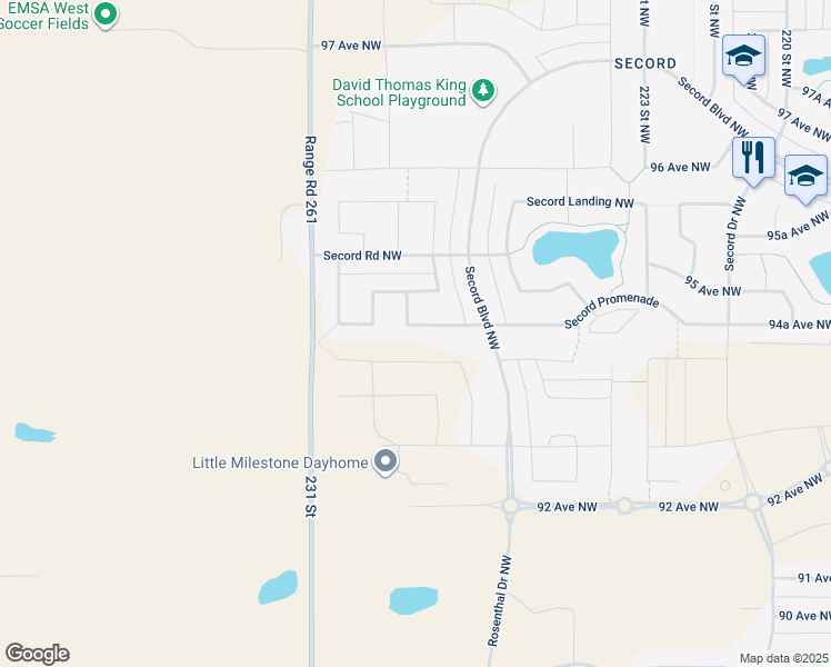 map of restaurants, bars, coffee shops, grocery stores, and more near 22614 94A Avenue Northwest in Edmonton