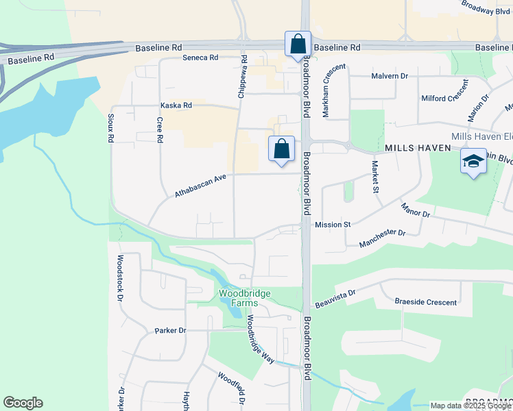 map of restaurants, bars, coffee shops, grocery stores, and more near 9 Chippewa Road in Sherwood Park