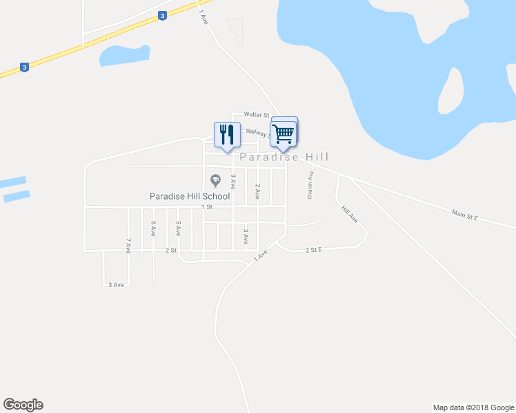 map of restaurants, bars, coffee shops, grocery stores, and more near 2 Avenue in Paradise Hill