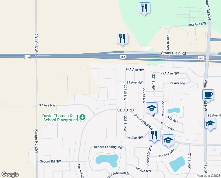 map of restaurants, bars, coffee shops, grocery stores, and more near 9823 225 Street Northwest in Edmonton