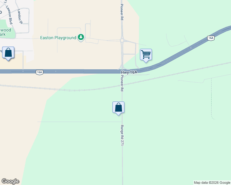 map of restaurants, bars, coffee shops, grocery stores, and more near Range Road 271 in Spruce Grove